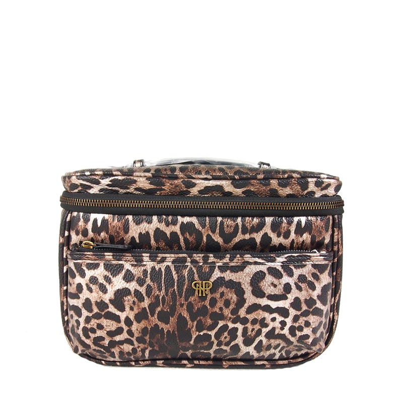 PURSEN NEW GETAWAY CLASSIC TRAIN CASE - BRONZE LEOPARD